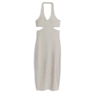 H&M Beige Halterneck Cut Out Midi Dress